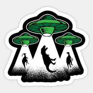 Alien Abduction - Funny Dinosaur Lover UFO Spacecraft Dino Sticker